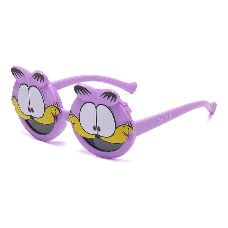 7328 New Clamshell Cartoon Children'S Sunglasses Boys And Girls Uv Protection Sunglasses Garfield Glasses