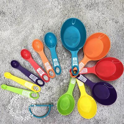 12-Piece Candy Color Measuring Cup & Spoon Set - Plastic Baking Tools