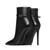 New Pointed Stiletto Extra-High Heel, Side-Opening Zipper Metal Fastener, Runway Plus-Size Women'S Boots, Ankle Boots