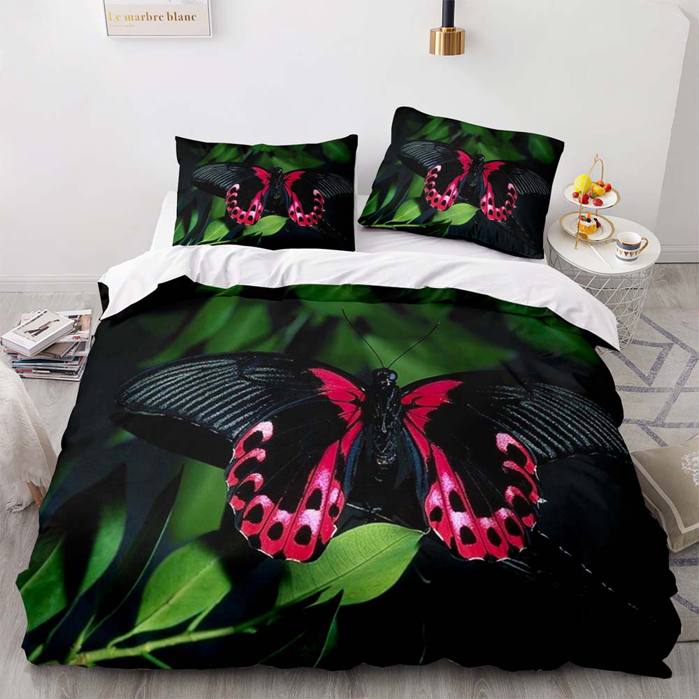 

Butterfly Bedding Set Single Twin Full Queen King Size Mountain Elf Bed Set Aldult Kid Bedroom Duvetcover Sets 3D Print 038 EU single(135x200cm)