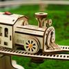 Cross-border Electric Train Track 3D Stereo Puzzle Wooden Toys Puzzle Assembly DIY Creative Toys