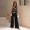 1116 New European and American Fashion Ethnic Geometric Tank Pants Set WN11+MRO6