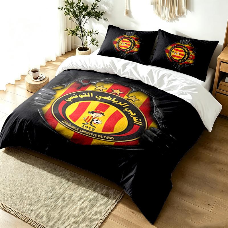 Espérance Sportive de Tunis 3pc Duvet Cover Set Simple Modern Bedding Set Wrinkle Resistant Soft Fabric All Season Use a perfect gift