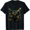 Stealthy Nocturnal Bird Of Prey Dark Camouflage Watching Owl T-Shirt