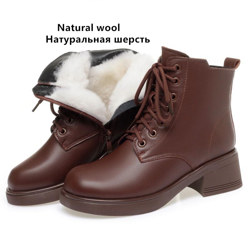 Fashion AIYUQI Women Ankle Boots Winter 2025 New Genuine Leather Large Size Women Snow Boots Anti-Slip Women Motorcycle Boots