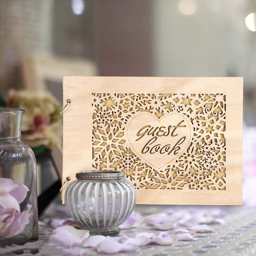 Innovatives hölzernes Hochzeitsgästebuchalbum zum Basteln für Hochzeitsverlobungsdekoration Typ 2