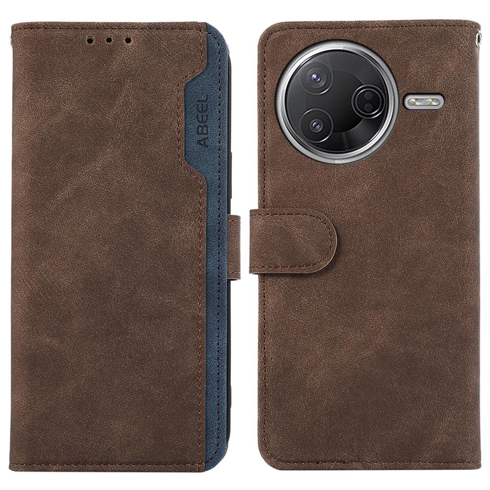 ABEEL Leather Case For Xiaomi Poco F7 Pro 5G/F7 Ultra 5G/Redmi K80 Pro 5G/K80 5G Color Splicing Flip Phone Cover RFID Blocking