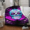 1pc Sugar Skull Roses Throw Blanket Soft Flannel, Cozy All Season Polyester Perfect for Home, Office