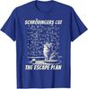 Summer Funny Schr ? Dinger Cat Escape Plan Letter Print Men's Pure Cotton Round Neck T-shirt Outdoor Short Sleeved Shirt