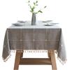 Picnic Tablecloth Color Matching Cotton And Linen Fabric Embroidery Large, Medium And Small Plaid Rectangular Coffee Table Mat Tablecloth