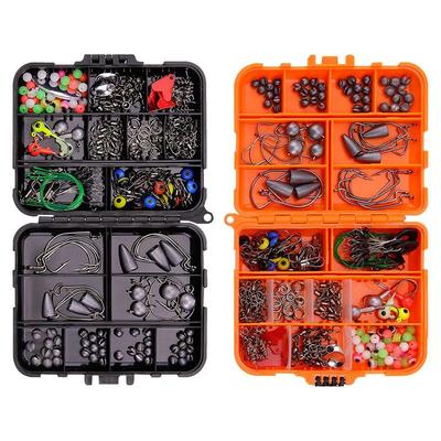 Kit Accessori Pesca 257pz/Scatola Attrezzatura da Pesca Inclusi Ami Pesi Piombini Girelle Perline Attrezzatura ed Equipaggiamento