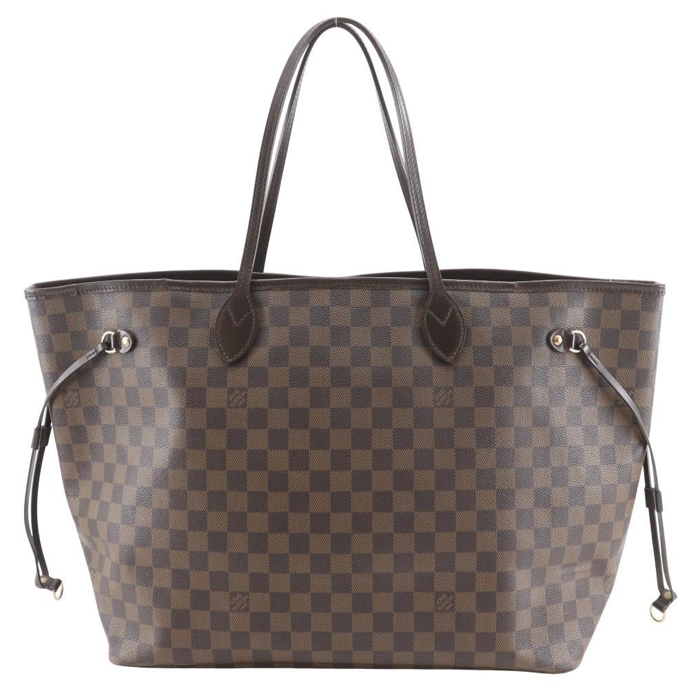 LOUIS VUITTON Neverfull GM Tote Bag N51106 Brown Damier canvas unisex Used