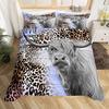 Highland Cattle Duvet Cover Set Flower Pattern Farm Animals Polyester Comforter Cover King Queen Size For Adult Men Bedding Set