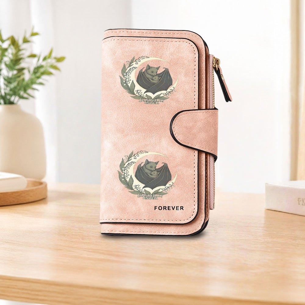 SEASONALLY UNWELL Long Zipper Wallet, Large Capacity Card Holder, Unisex Clutch Bag, Fashionable Zipper Coin Purse, Suitable for Daily Use, A Great