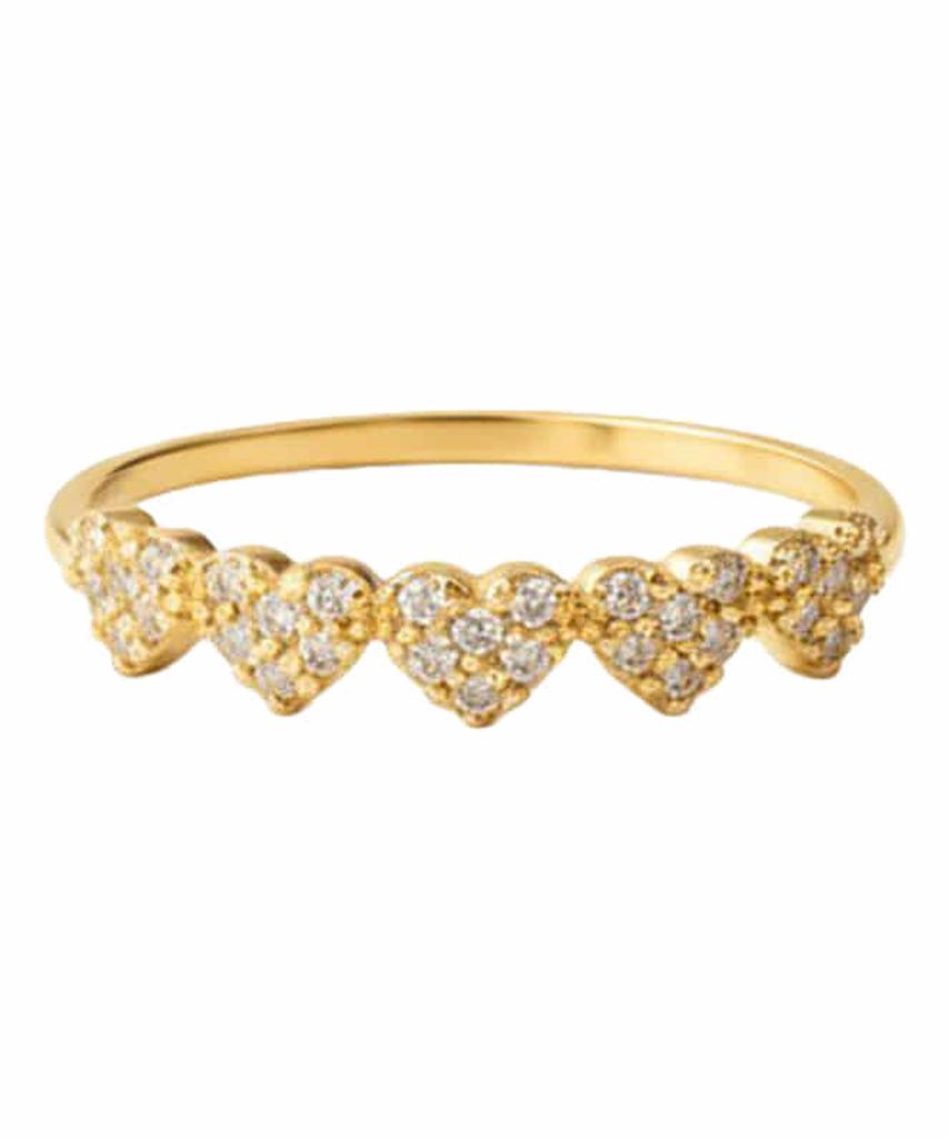 Alleun Silver 925 Cubic Heart Silver Ring Friendship