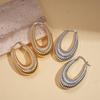Heavy Industry Geometric Oval Glossy Ear Buckle Personalized Environmental Protection Cold Wind Earrings