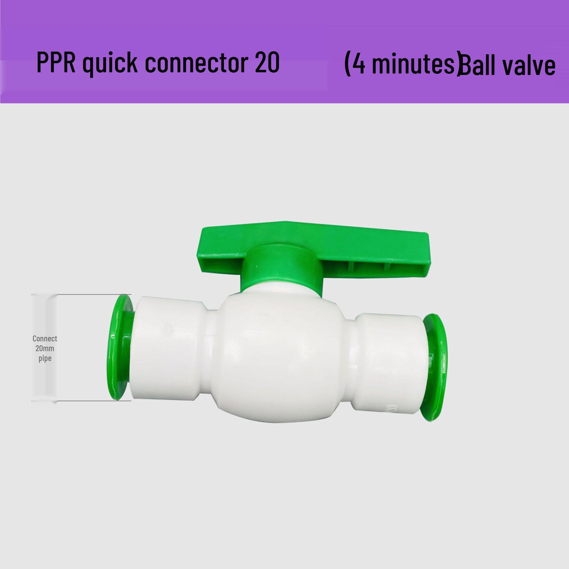 

Non-Hot Melt Quick Connect Double Union Ball Valve with Stop Valve for 4, 6, 1-Inch Pipes, 20-32 Push-In Fittings