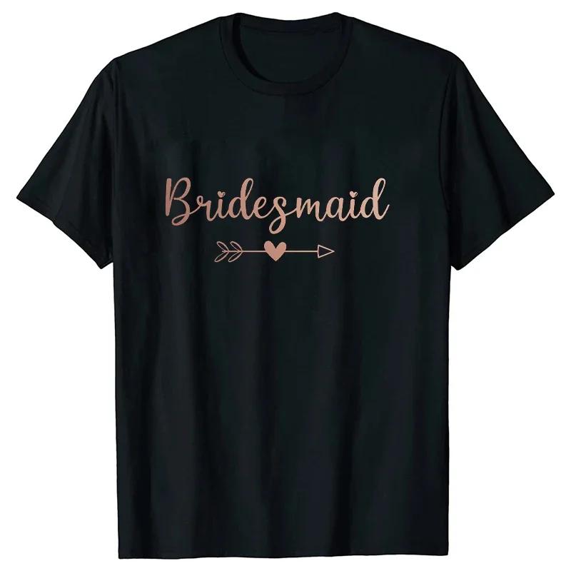 Engagement Bridal Wedding Party T-shirt Team Bride Squad Bridesmaid Tops Maid of Honour Tshirt Bachelorette Hen Party EVJF Tees