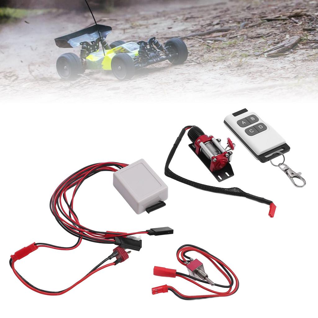 RC Car Winch Jst Plug 1/10 Scale RC Crawler Metal Winch Remote Controller with Receiver T Plug Conne