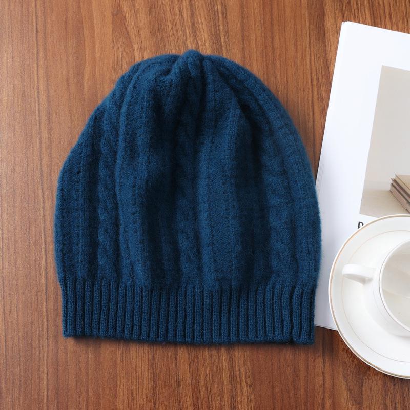 Chapeau en tricot 100% laine chaude unisexe pour l'automne et l'hiver - Casquette décontractée, anti-froid, polyvalente, ample pour l'extérieur