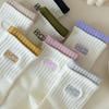 Damen Herbst und Winter Neue Buchstaben Doppelmaul Atmungsaktive Bewegungs-Tube Baumwollsocken