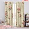 2pcs,2D Plane Printing Minimalist Curtains Vintage Blooms (2) Polyester Easy Install (without Rod) Decorations Inside Ldeal for