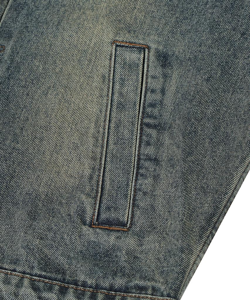 Standarderror 87-Stan120 [Newtro] Solid Washed Holder Denim Jacket Vintage Yellow