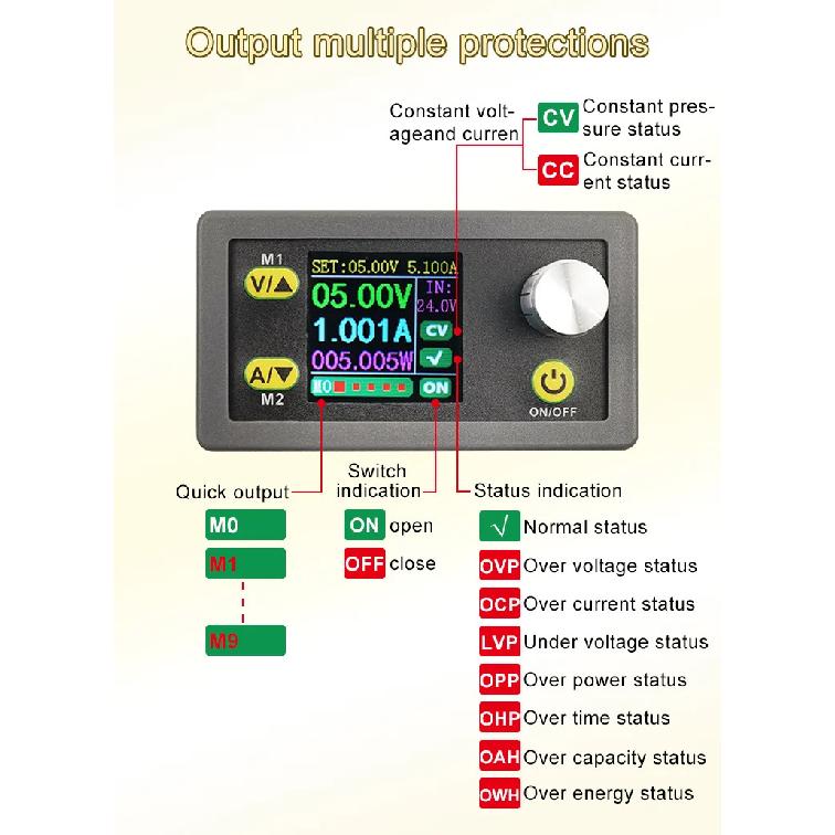 WZ3605E DC DC Buck Boost Converter CC CV 36V 5A Power Module Adjustable Regulated laboratory power supply Voltmeter ammeter