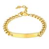 Men's Stainless Steel Bracelet Father's Day Gift Stainless Steel Curved Brand Lettering Black Cuban Chain Curved Brand Bracelet