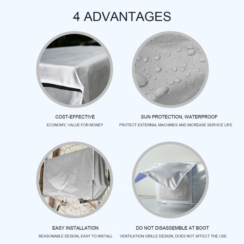 Kryty na klimatizaci pro venkovní zimu Sluneční prachotěsný kryt na klimatizaci pro mrazení