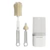 Reise-Babyflaschenbürsten-Set mit Silikon-Saugerbürste, Abtropfgestell, Strohhalm- und Fugenbürsten