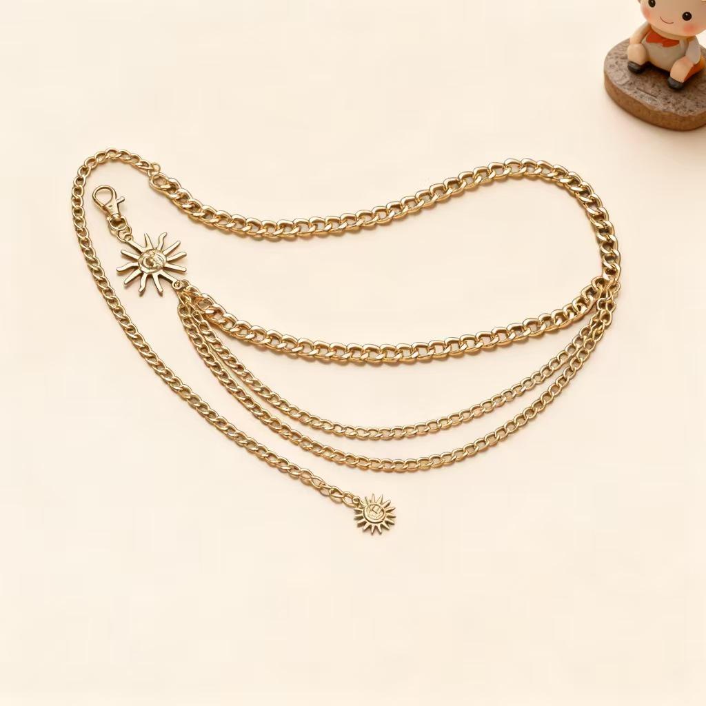 Cross Atmosphere Metal Pendant Waist Chain - Trendy Women's Fashion Accessory Body Chain