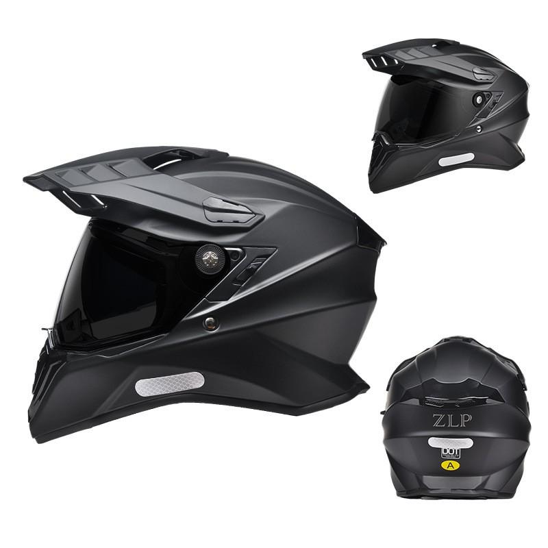 Full Face Motorcycle Helmet Touring Off-Road All Season Riding With Dual Visors ABS Shell Men Women
