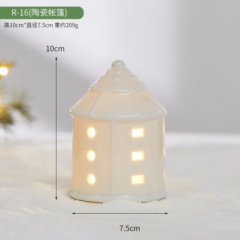 2025 Новый Рождественский Домик-Елка Керамическая Вилла Креативный Светящийся Снежный Дом Рождественская Сцена Декорация Атмосферный Орнамент