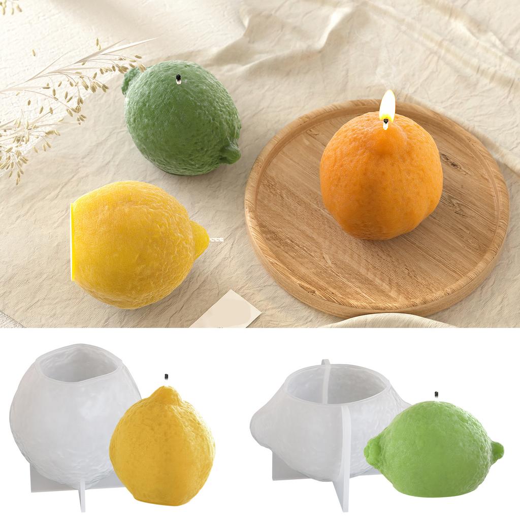 Flexible Reusable Silicone Mold for Creating 3D Lemon Shape Scented Candles Soap Making and Epoxy Resins Crafts Projects