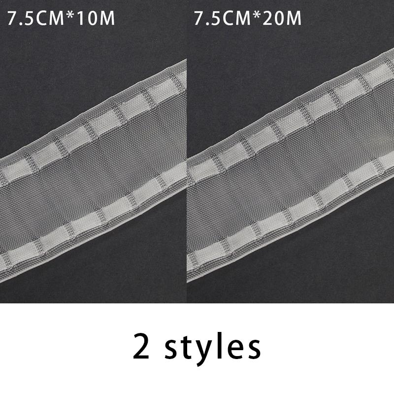 10/20M Vit Gardinhuvud Veckband DIY Hemsömnad Gardintillbehör Band Krok Kanal Dragveckat Band