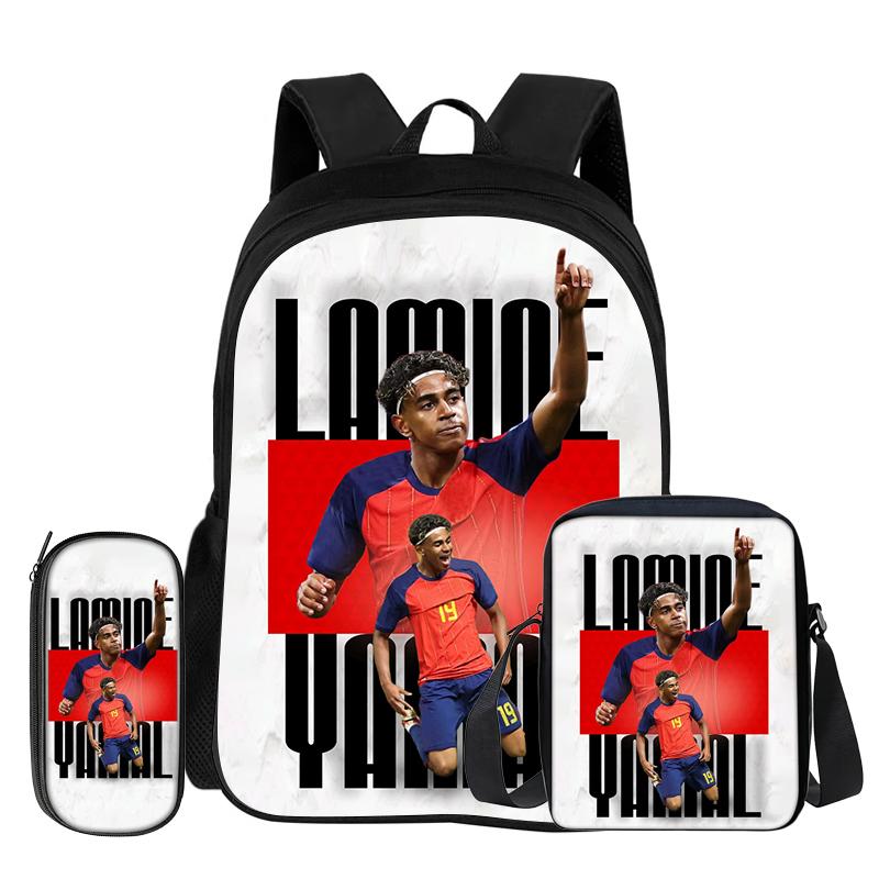 Leer, Reizen School Schoudertas, Etui, Sport Rugzak L-Lamin Yamal Kinderen 3-delige Set Rugzak Voetbalster Rugzak Cadeau