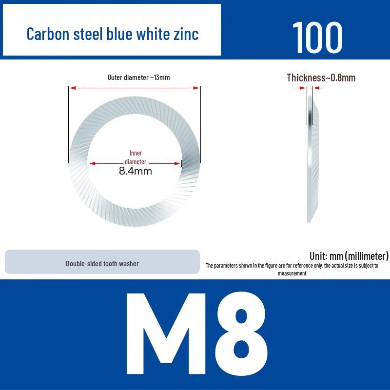 304 Stainless Steel Double-Sided Serrated Lock Washer, Anti-slip Butterfly-shaped, M3-M42