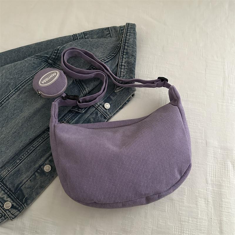 

2025 лето новая сумка женская мода простая сумка-мессенджер повседневная сумка через плечо ретро персонализированная сумка-тоут фиолетовый