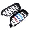 Griglia Rene Doppia Barra Nero Lucido Paraurti Anteriore Griglie Colore M Parti Styling Tuning Esterno Auto Per BMW Serie 3 F30 F31 F35