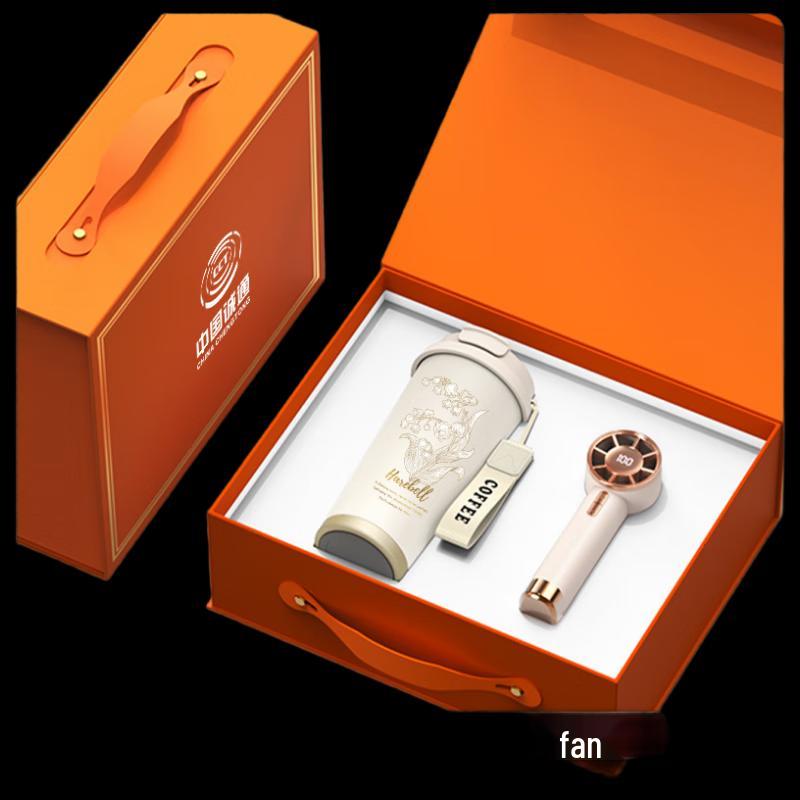 Business Gift Set: Coffee Cup & Handheld Fan