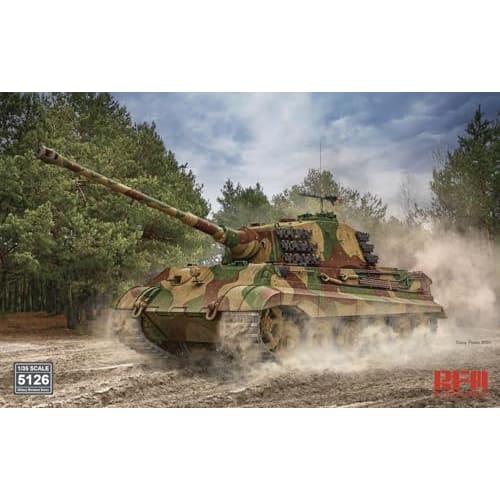 RYEFIELD MODEL 1/35 Sd.Kfz.182 King Tiger Henschel Turret Upgraded Version Plastic Model Kit RFM5126