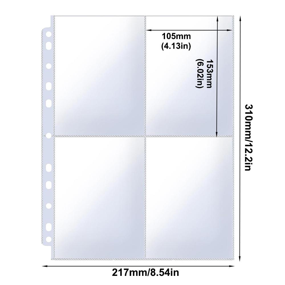 A4 Photocard Binder Sheets Transparent PP Acid Free Photo Album Refill Pages Kpop Photocard Binder Card Stamp Die