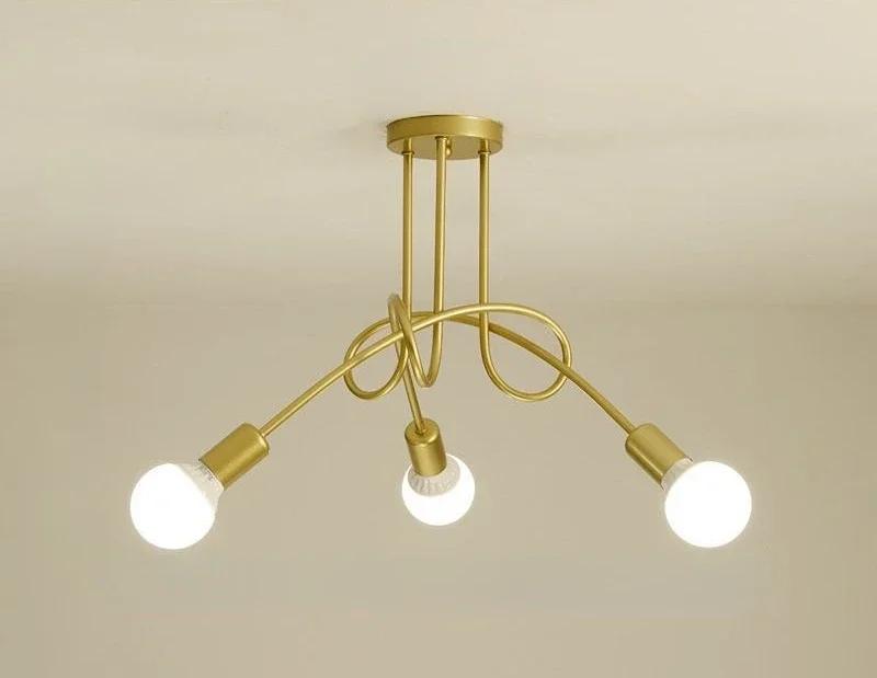 Vintage Iron Ceiling Lights Chandelier Lighting Nordic Modern Home Living Room Bedroom Ceiling Lamp Light Fixtures