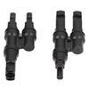 1 Pair Solar Branch Connector 2 to 1 Male Female Waterproof for PV Panel Cable 40A 1000V DC