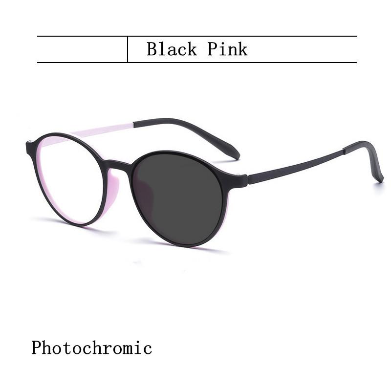 Ultralight Rubber Titanium Round Photochromic Anti Blue Light Reading Glasses For Man Woman Presbyopic Glasses Diopter +0 To 600
