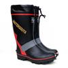 Men's High Top Steel-Spiked Anti-Slip Rubber Rain Boots, Outdoor Fishing & Fashion Snow Shoes