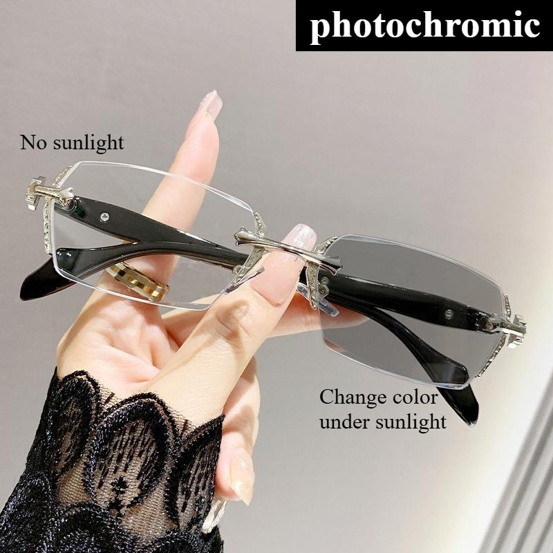 

Fashion Edged Frameless Reading Mirror for Women Anti Blue Light Color Changing Reading Mirror for Men High-definition 2.5