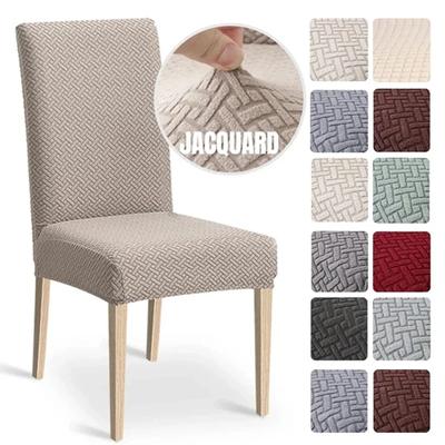Capa elástica para cadeira de jantar, capa grossa de cadeira de elastano em jacquard para sala de jantar, capa antiderrapante para cadeira de cozinha, 1/peças