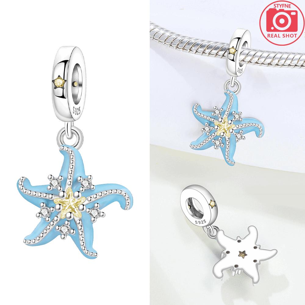 Blue Ocean Sea Star Penguin Mother-Child Bonding Among Mermaids Original Copper Beads Fit Bracelet Jewelry Diy Women Gift